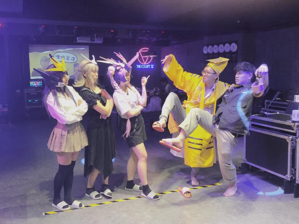 Production staff directing actors and performers for high-quality production.